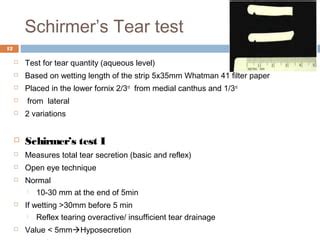 what is schirmer tear test|schirmer's test normal value.